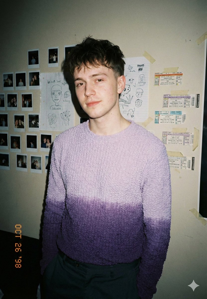 Introspective Male Portrait, Analog Bedroom Style - view 1