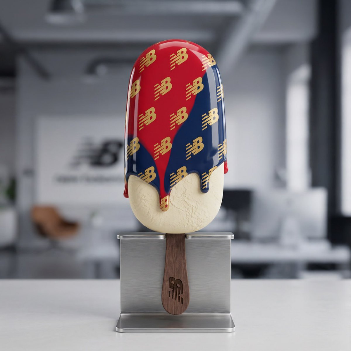 Hyper-realistic 3D Popsicle with Glaze and Logo - view 1