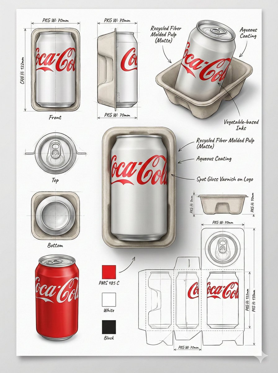 Professional Industrial Packaging Design Illustration Sheet - view 1