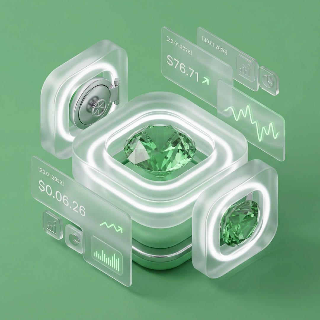 Refined 3D Isometric Glassmorphism Composition thumbnail 3