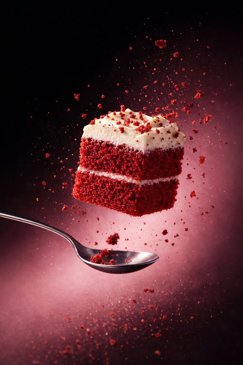 Surreal Floating Red Velvet Cake Photography thumbnail 3