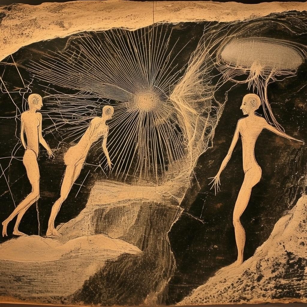Surrealist Cave Painting of Consciousness - view 1