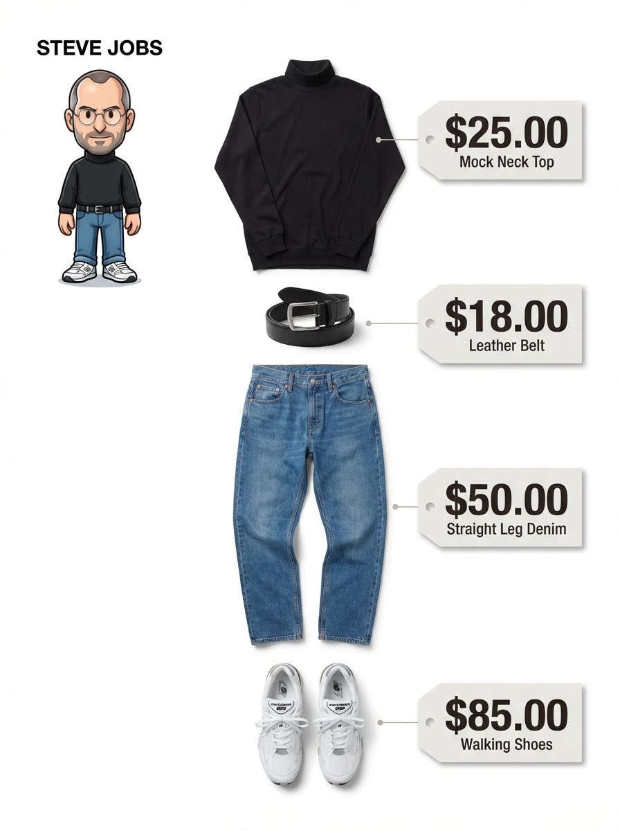 Minimalist Fashion Infographic Outfit Breakdown with Character - view 1