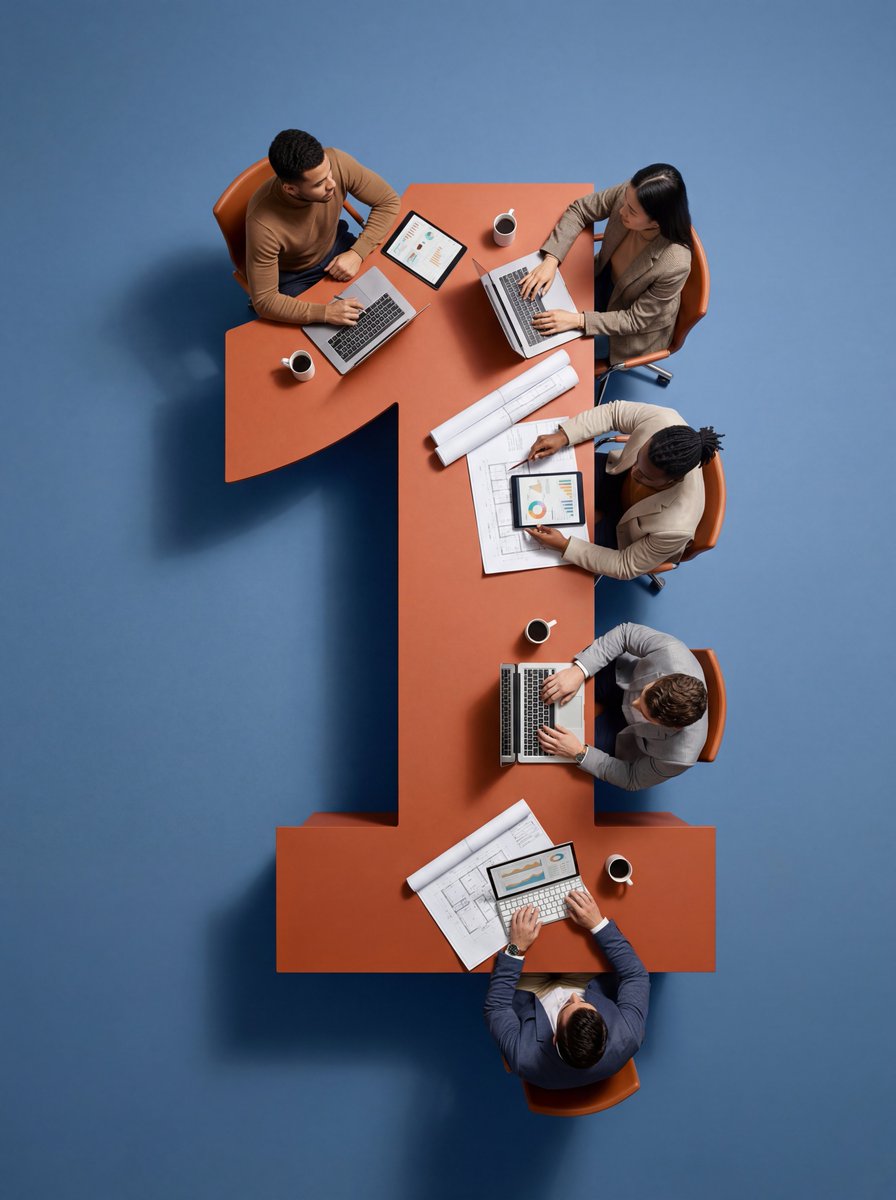 Hyper-realistic Top-Down Custom Conference Table Flat Lay thumbnail 3