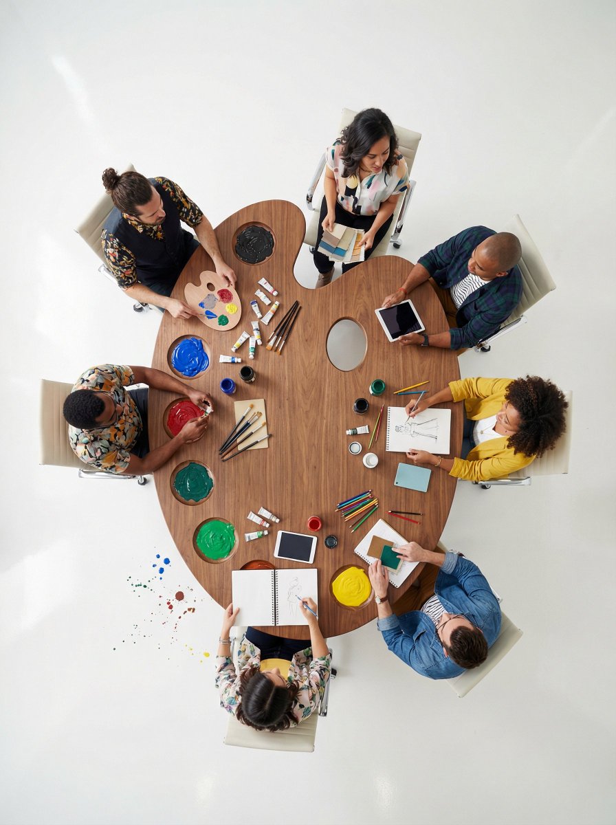 Hyper-Realistic Top-Down Flat Lay Custom Conference Table thumbnail 3