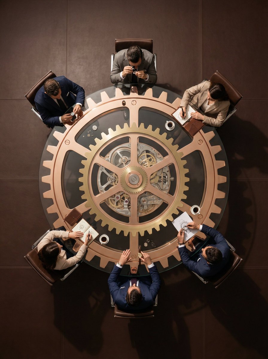 Hyper-Realistic Top-Down Flat Lay Custom Conference Table thumbnail 4
