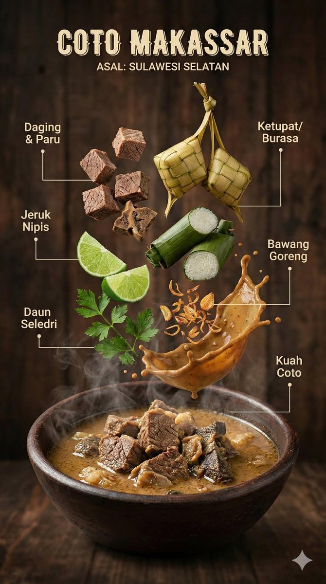 Hyper-realistic Indonesian Food Infographic with Levitating Ingredients thumbnail 2