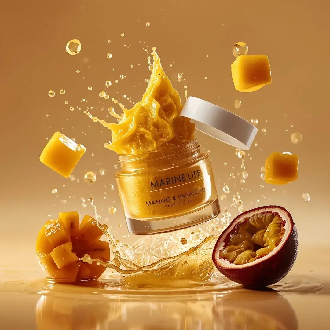 Exploding Cosmetic Jar with Tropical Fruit Product Photography thumbnail 2