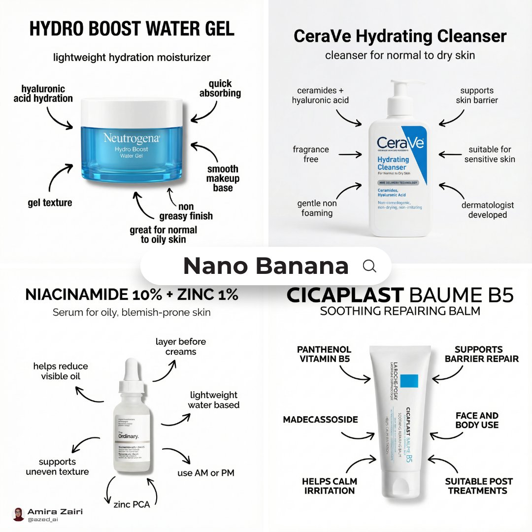 Clean Skincare Infographic Poster with Centered Product - view 1