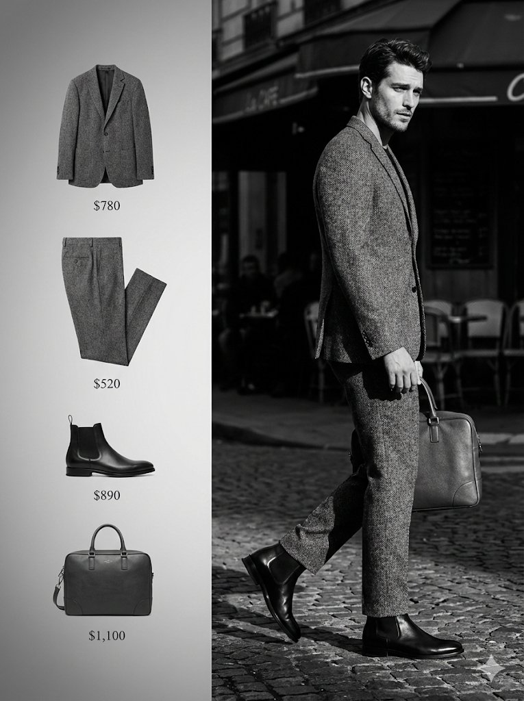 Split-Section Black and White Fashion Editorial thumbnail 2