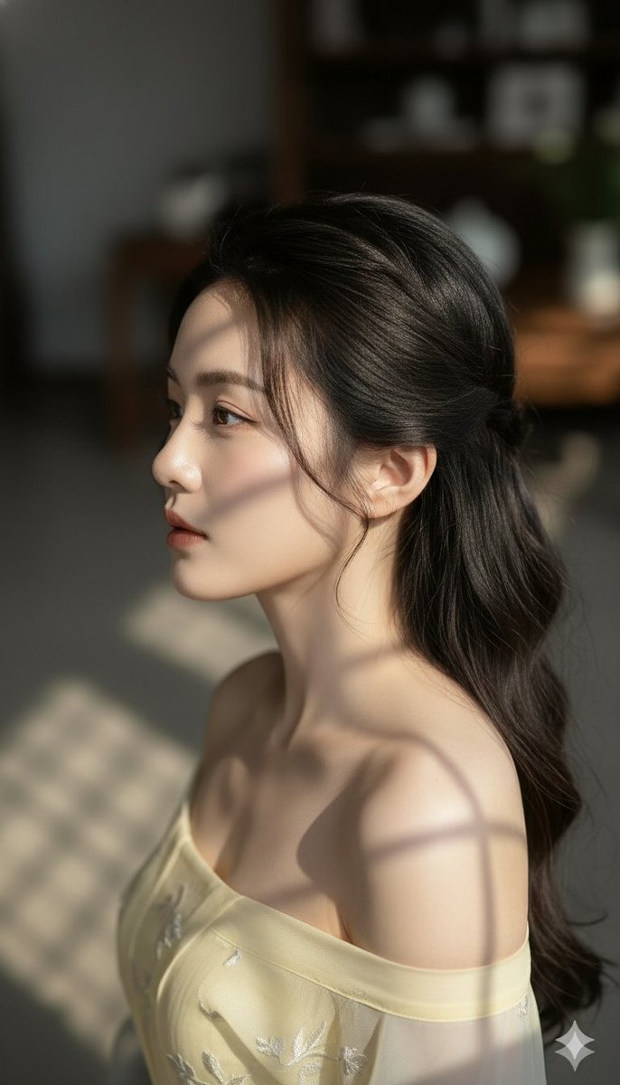 High-Fashion Surreal Portrait with Gridded Shadows thumbnail 2