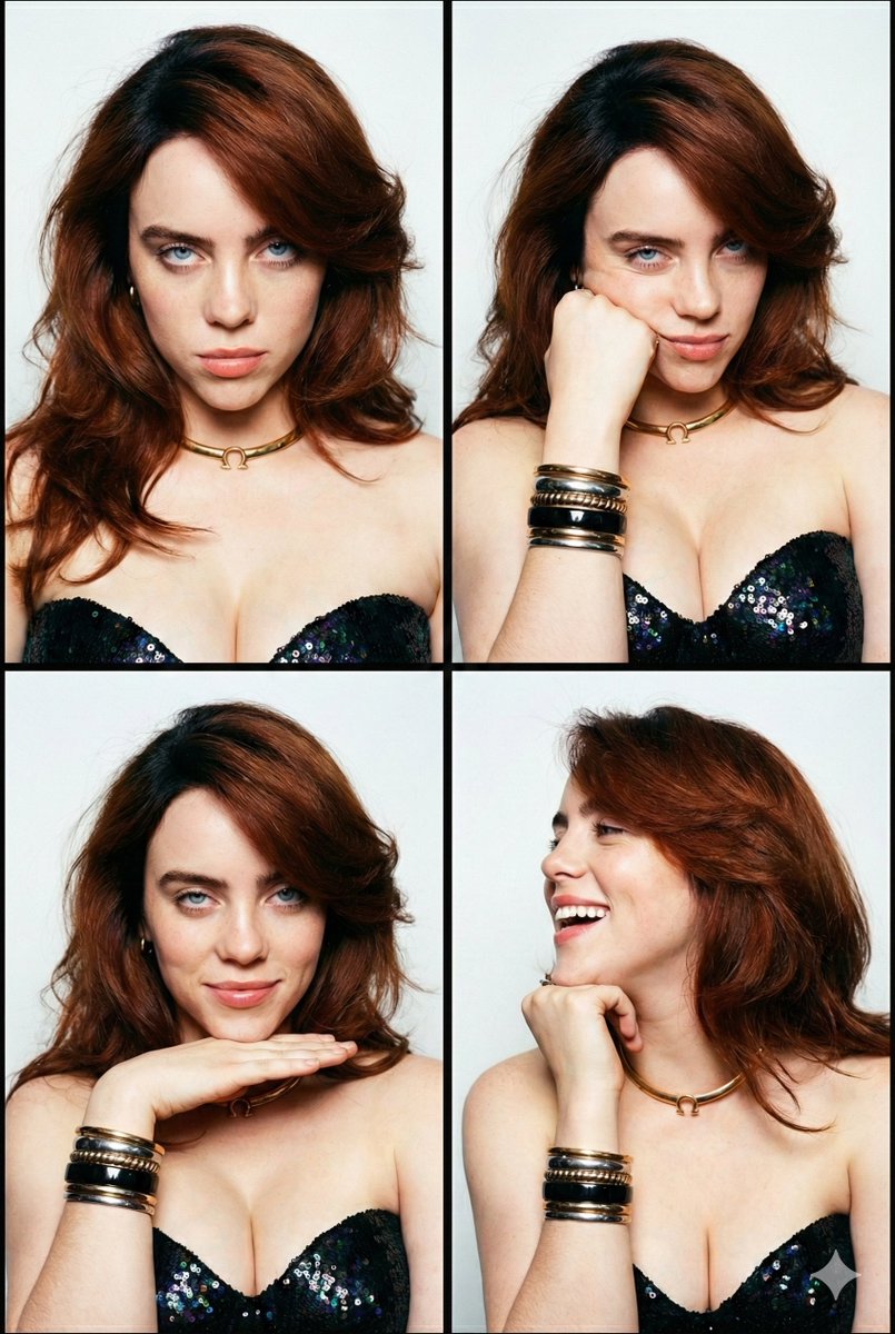 Billie Eilish: Multi-Mood 4-Panel Portrait - view 1