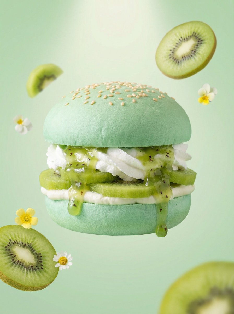 Hyper-realistic Dessert Burger with Fruit and Whipped Cream thumbnail 2
