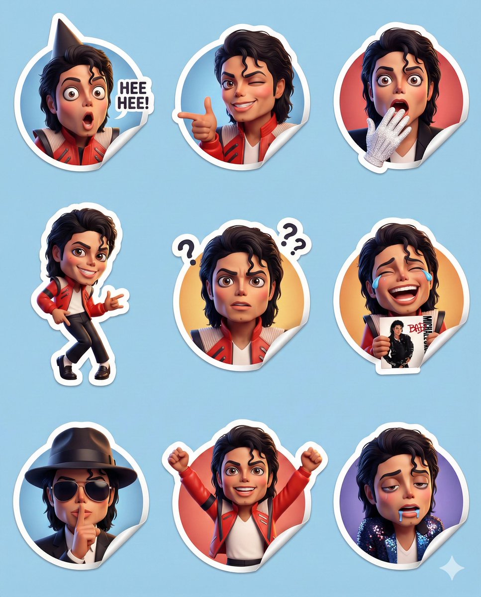Michael Jackson Pixar Sticker Set thumbnail 4