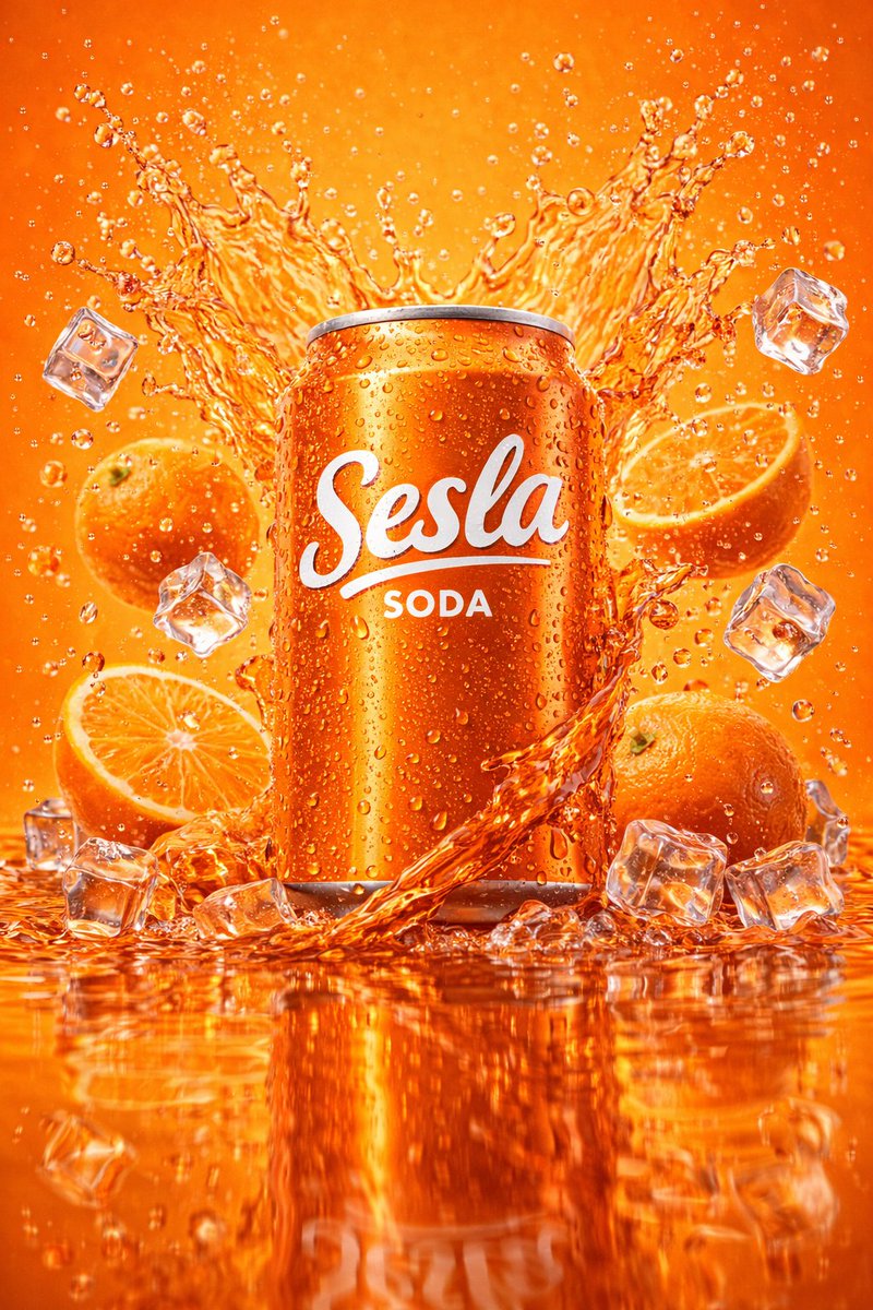 Hyper-realistic Orange Soda Can Splash with Fruit thumbnail 2