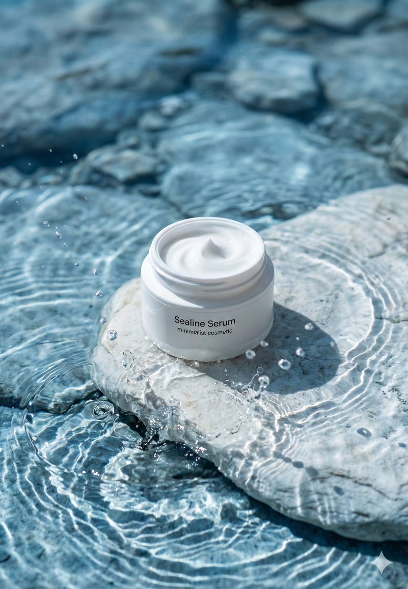 Luxury Skincare Product Photography with Water Elements - view 1