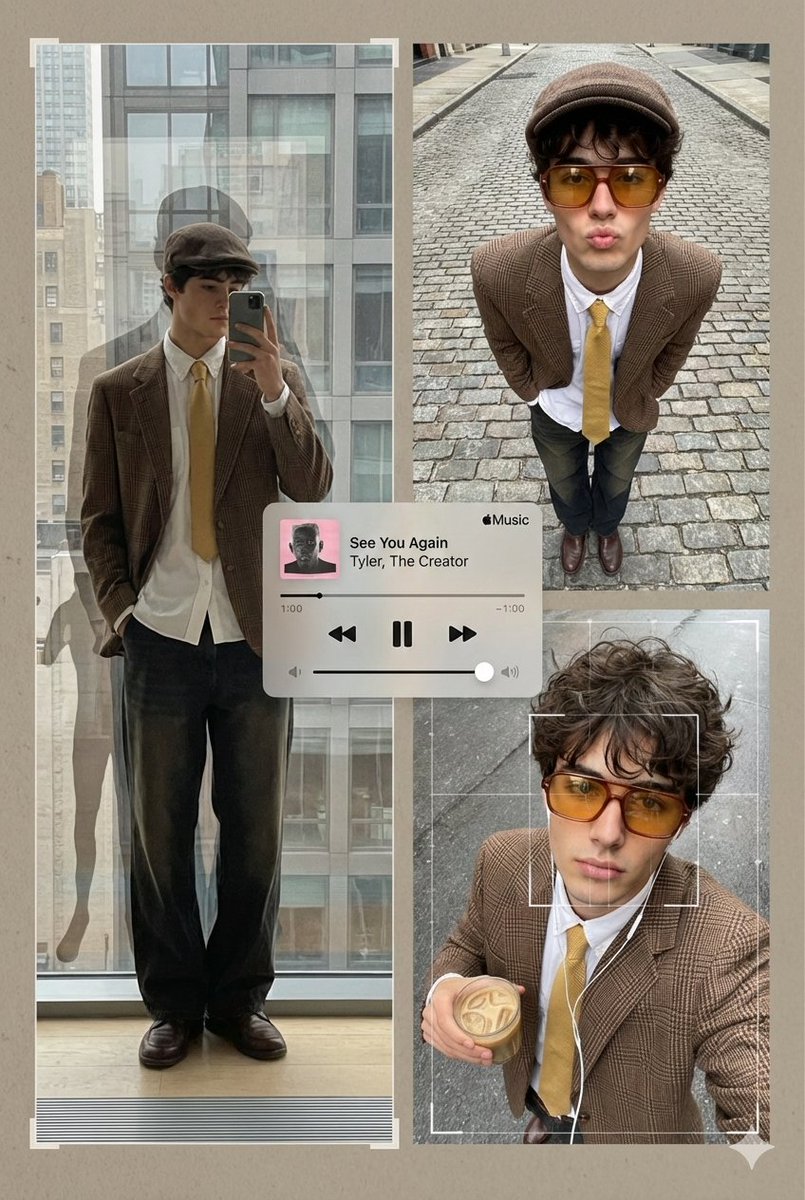 Multi-Panel Streetwear Collage with Retro Analog-Digital Fusion - view 1