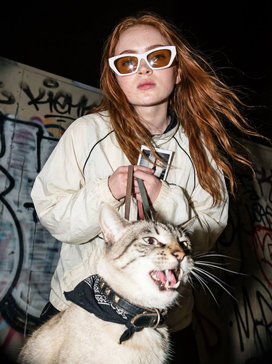 Urban Fashion Portrait with Cat, Paparazzi Flash Photography thumbnail 2