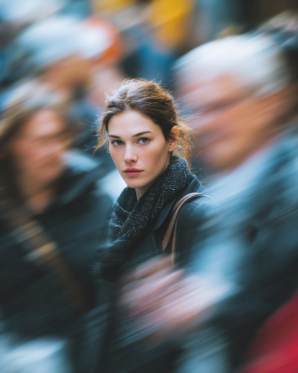 Cinematic Street Portrait with Motion Blur - view 1