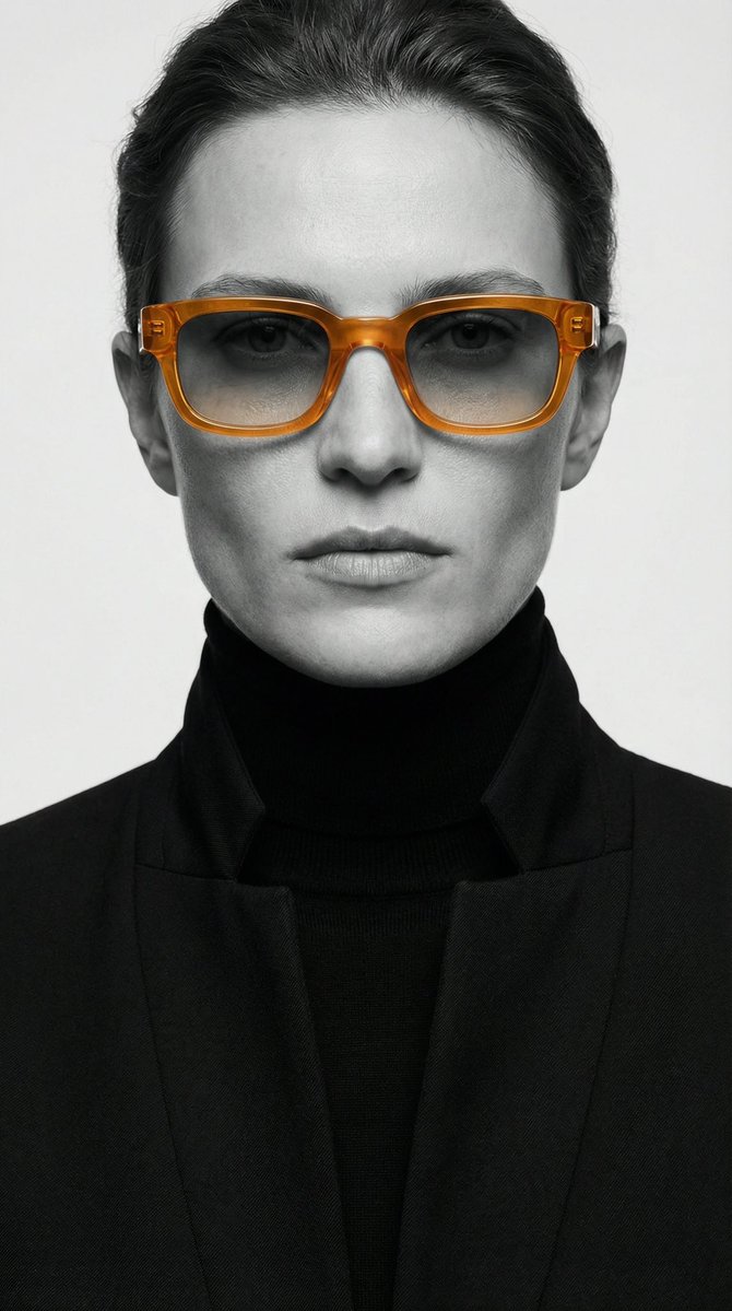 Editorial Portrait with Selective Color Orange Sunglasses thumbnail 2