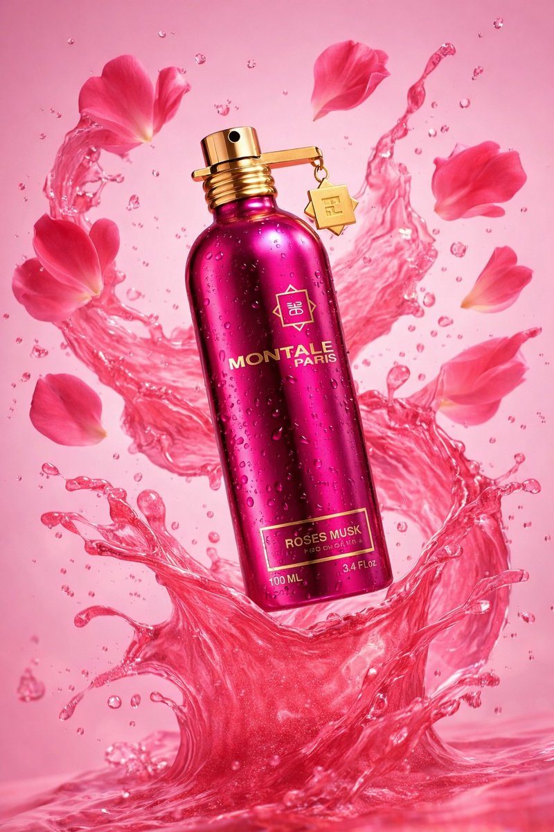 Luxury Perfume Ad with Hand, Mist, Flowers, and Butterfly thumbnail 3