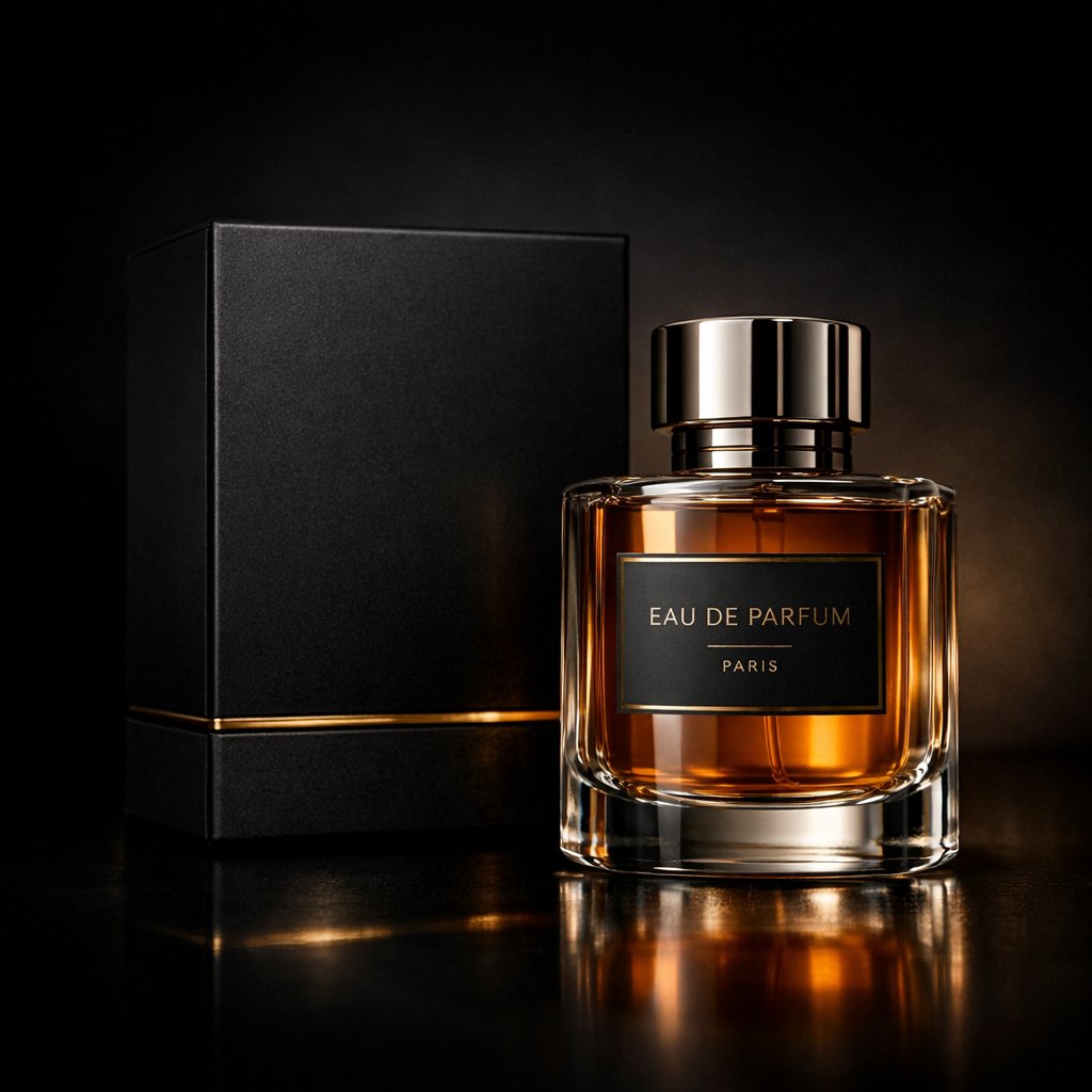 Luxury Perfume Product Photography, Dark Cinematic Studio - view 1