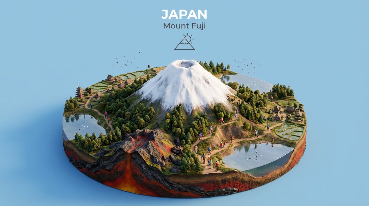 Isometric 3D Diorama of Natural Landmark - view 1