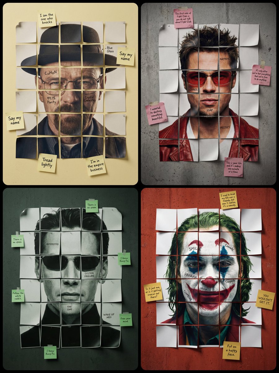 Minimalist Cinematic Poster with Fragmented Paper Portrait - view 1