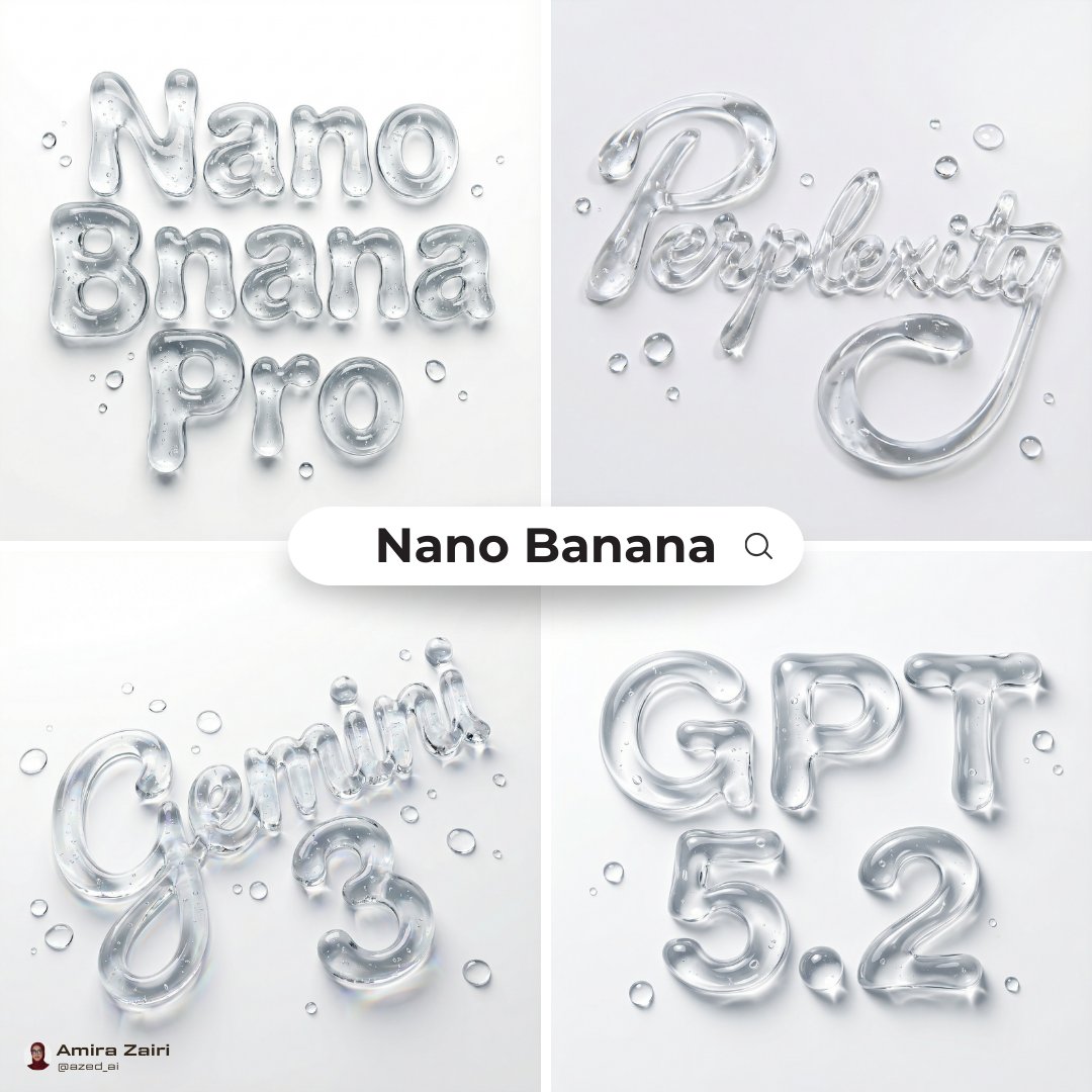 Abstract Liquid Typography with Hyperrealistic Water-Gel Material - view 1