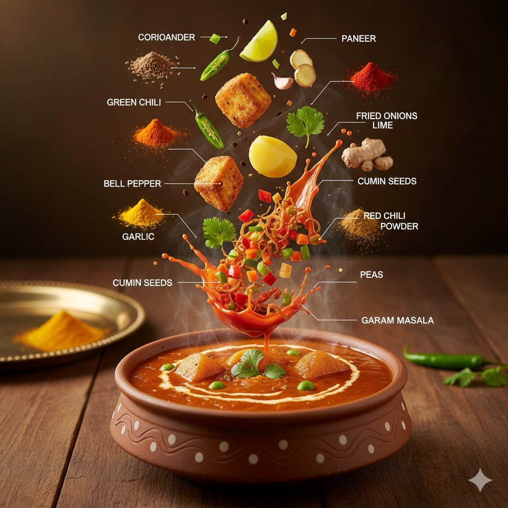Hyper-realistic Indian Vegetarian Curry Infographic thumbnail 2