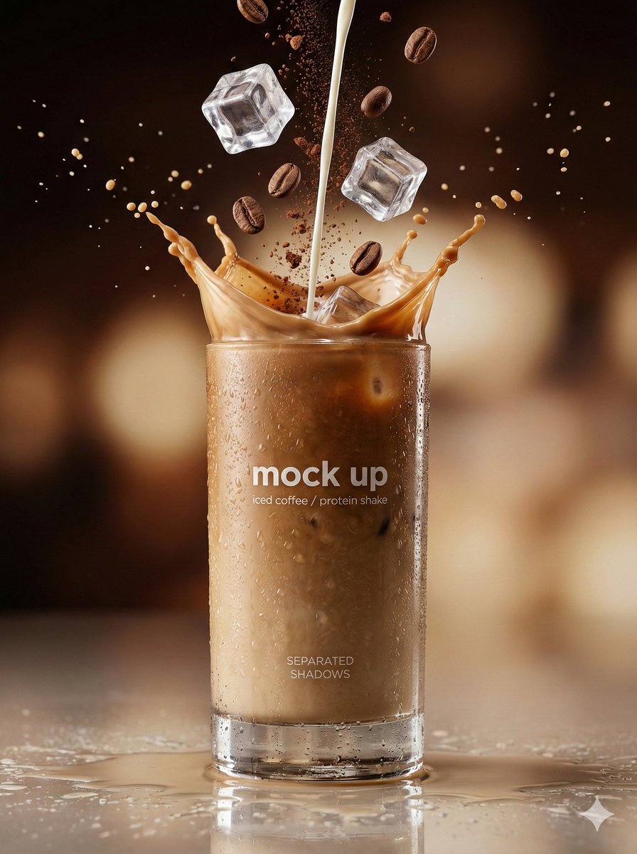 Hyper-realistic Commercial Iced Coffee Splash Product Photography - view 1
