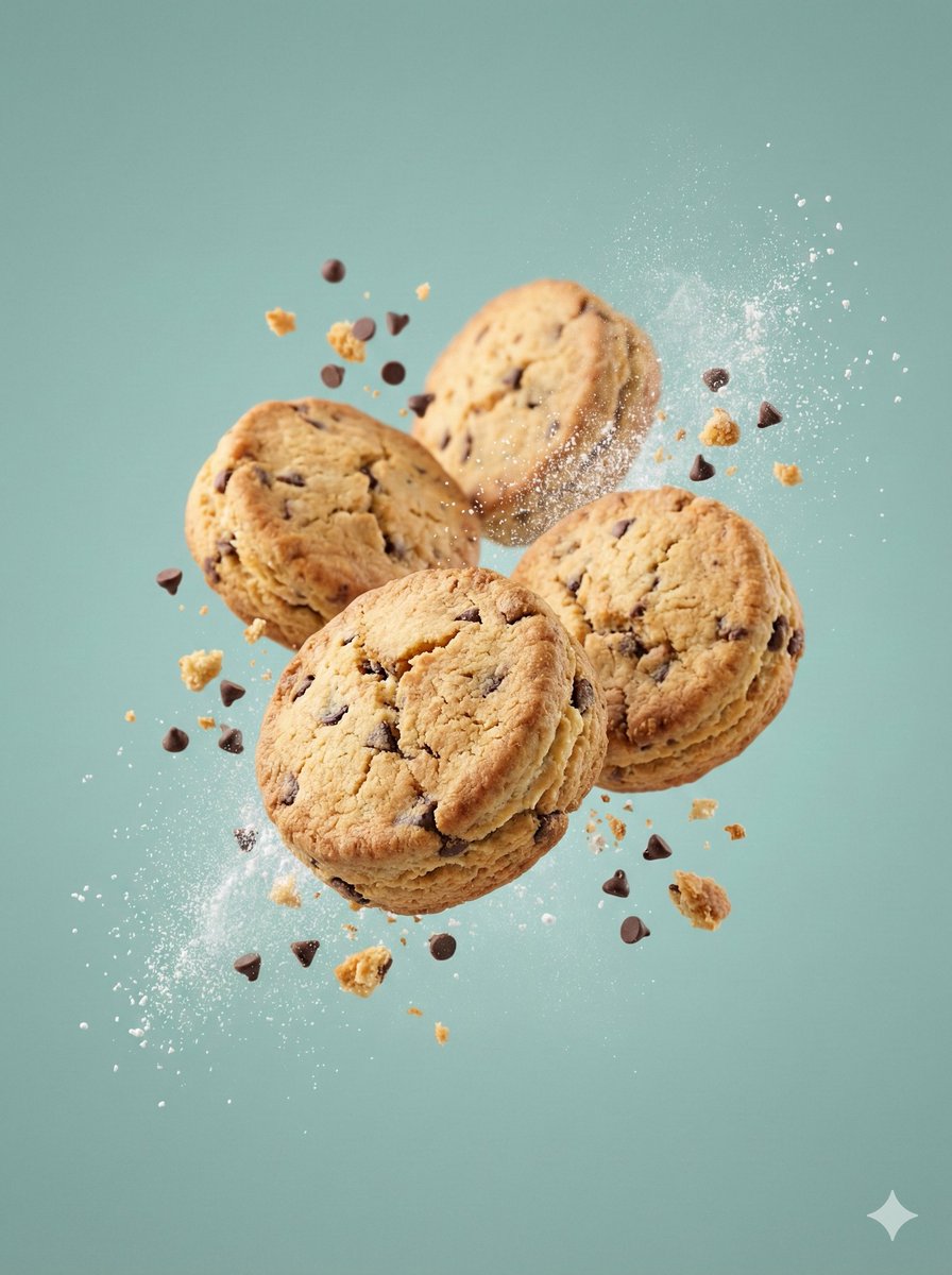 Luxury Biscuit Photography with Floating Ingredients - view 1