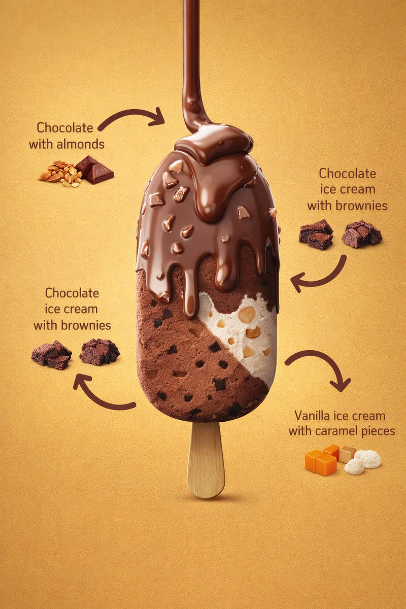 Hyper-Realistic Ice Cream Bar Commercial Render - view 1