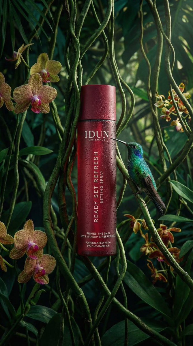 Eco-Luxury Cosmetic Spray Bottle with Hummingbird in Rainforest - view 1