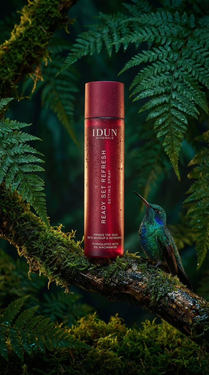 Eco-Luxury Cosmetic Spray Bottle with Hummingbird in Rainforest thumbnail 4