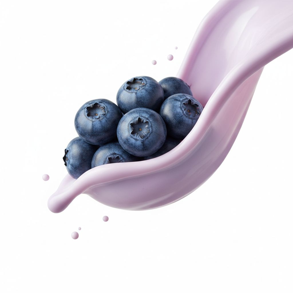 High-Speed Macro Food Photography: Blueberries & Yogurt - view 1