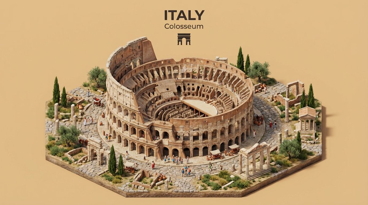 Isometric Miniature Diorama of Iconic Architecture - view 1