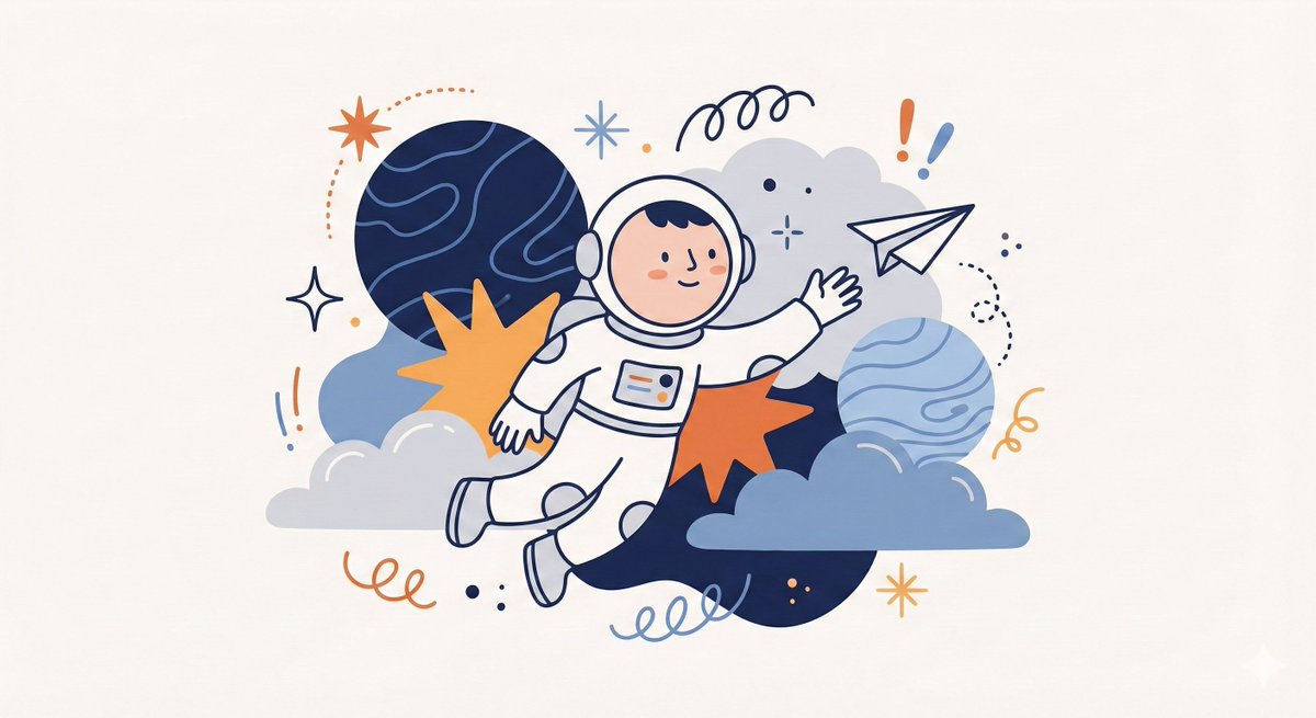 Whimsical Playful Character Illustration with Abstract Elements - view 1