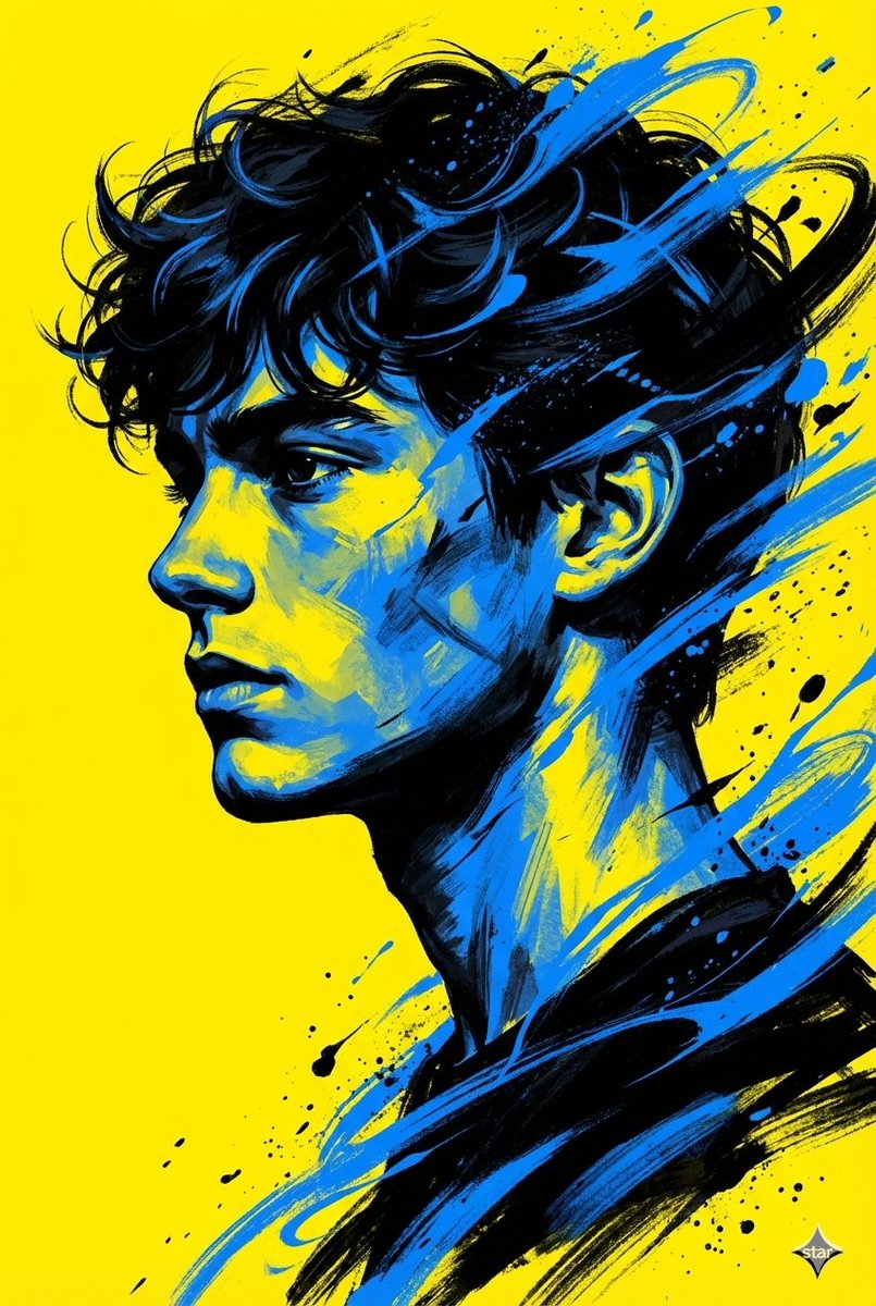 Dynamic Digital Portrait with Paint Splashes - view 1