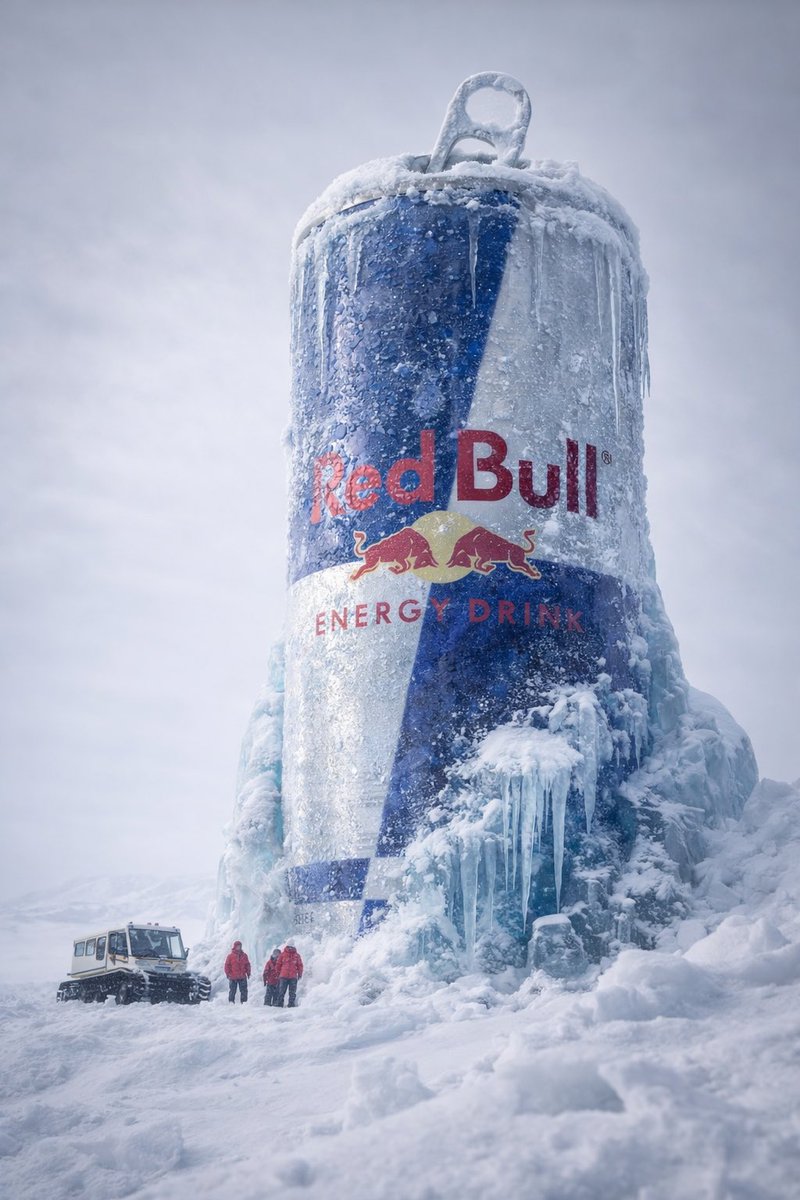 Hyper-realistic Frozen Monster Energy Can Arctic Monument - view 1