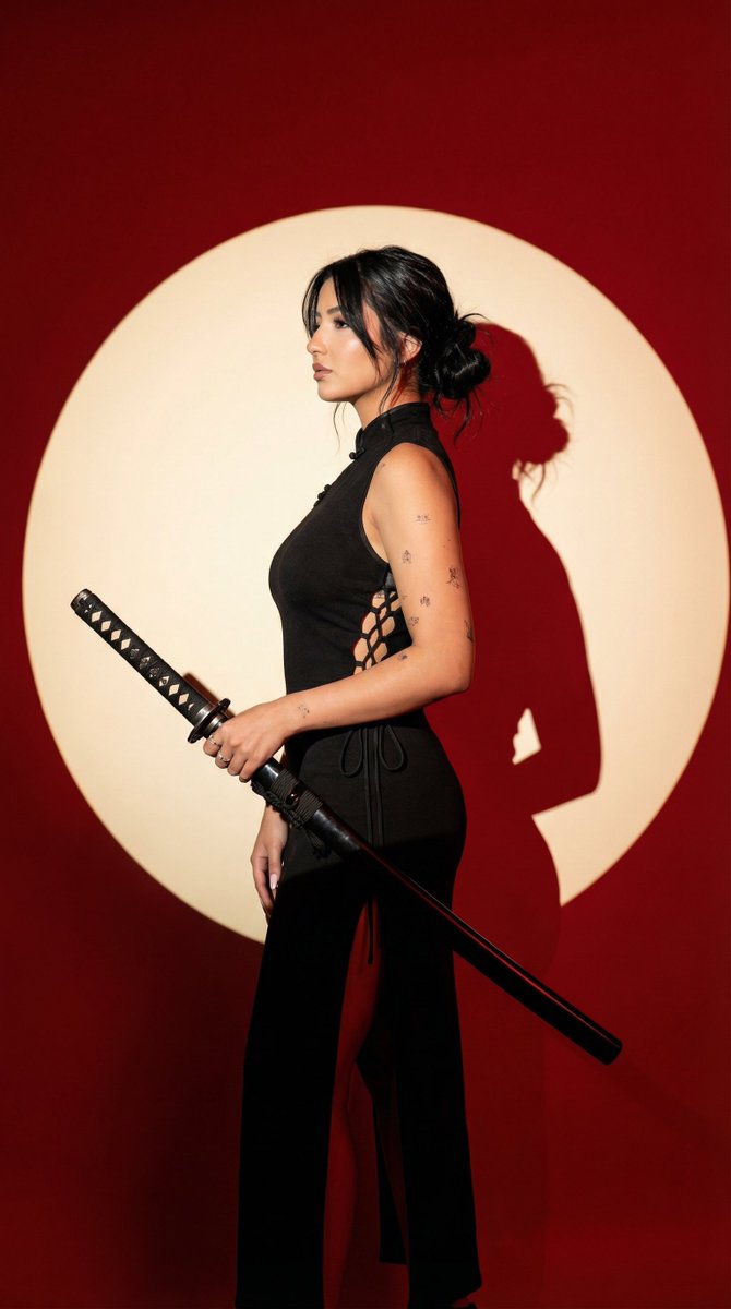 Editorial Fashion Portrait with Katana and Spotlight thumbnail 2