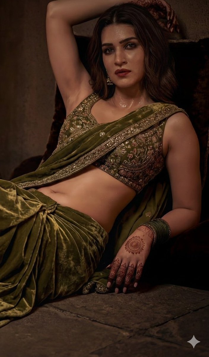 High-fashion Studio Portrait: Velvet Saree with Dramatic Lighting thumbnail 4