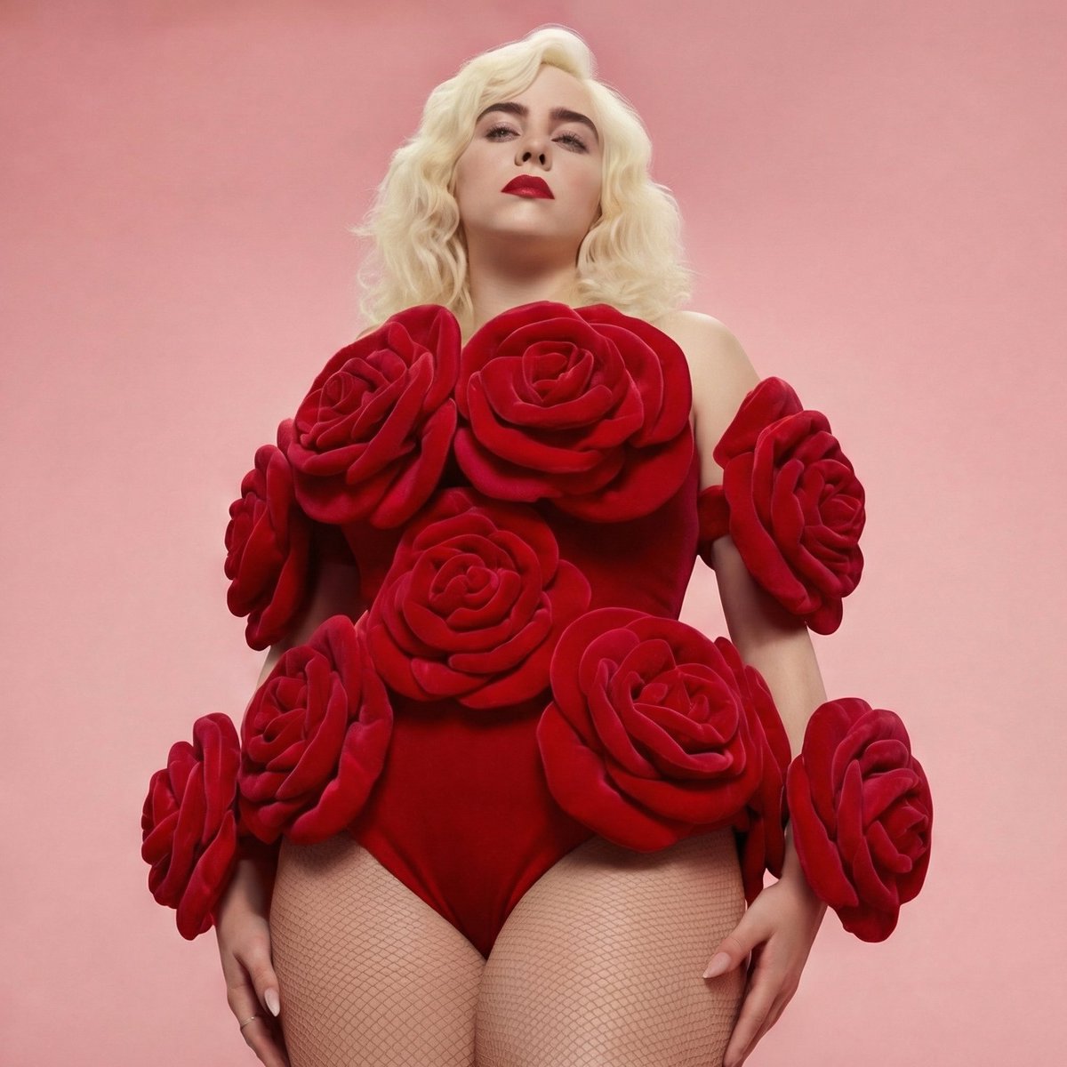 Glamorous Red Rose Studio Fashion Portrait thumbnail 4