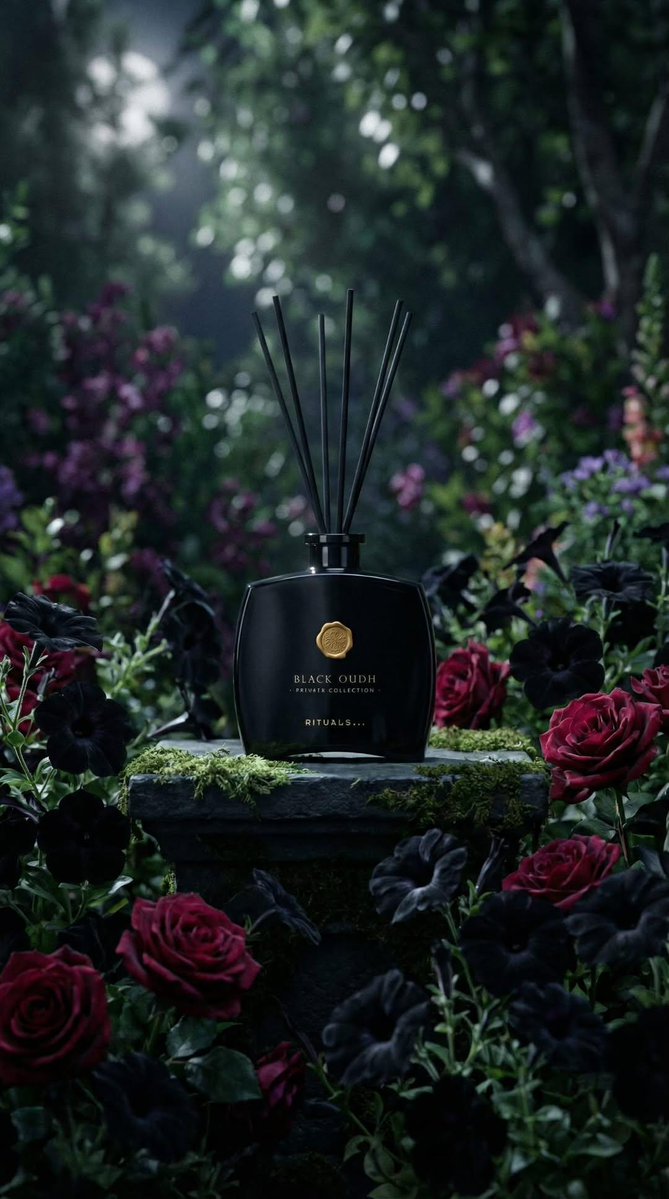 Luxury Black Oud Reed Diffuser Product Photography thumbnail 2