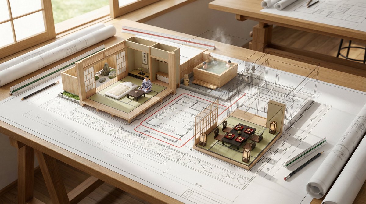 Architectural Floor Plan Rising into Miniature Life thumbnail 2