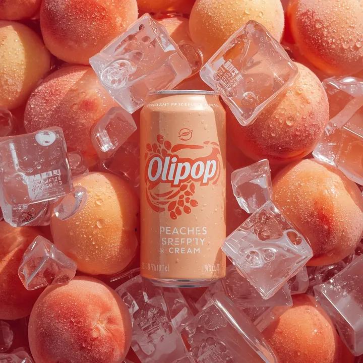 Ultra-realistic Product Photo of Peaches & Cream Soda - view 1