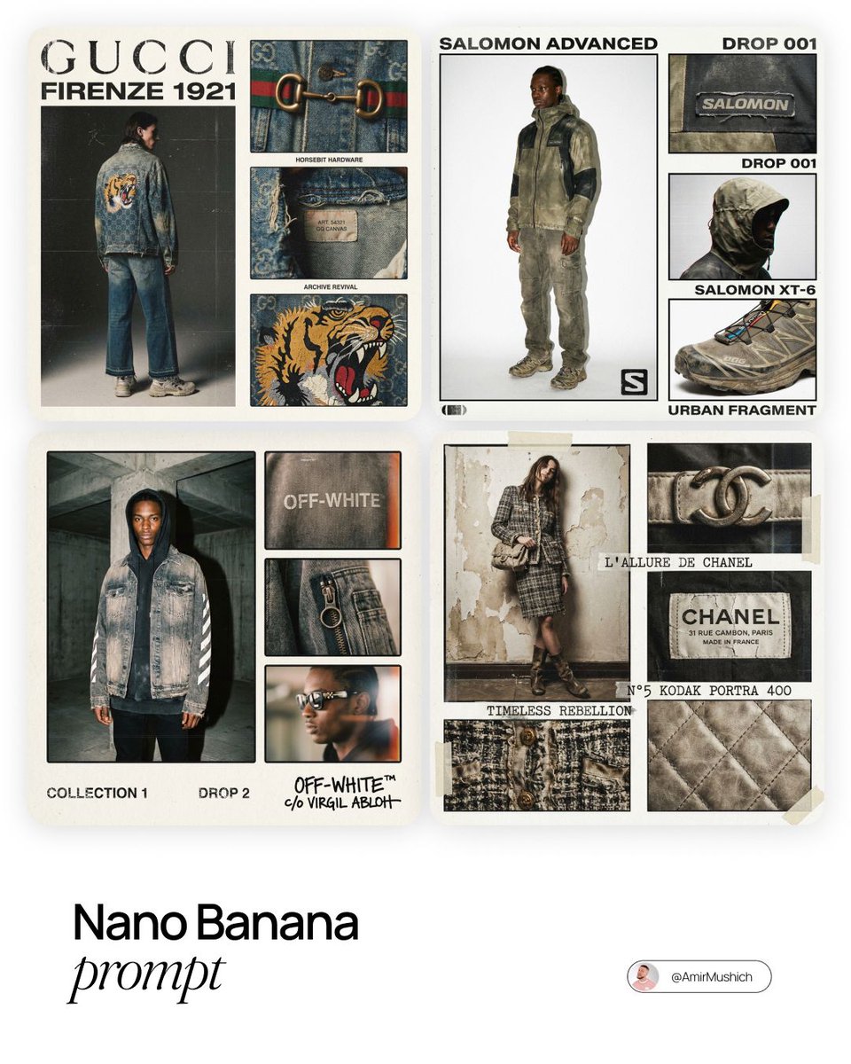 High-End Lo-fi Multi-Panel Fashion Lookbook Collage - view 1