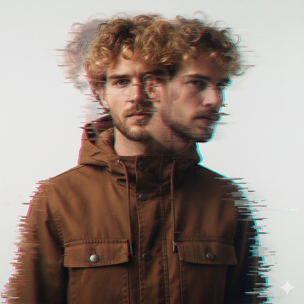Double Exposure Glitch Portrait, Editorial Style - view 1