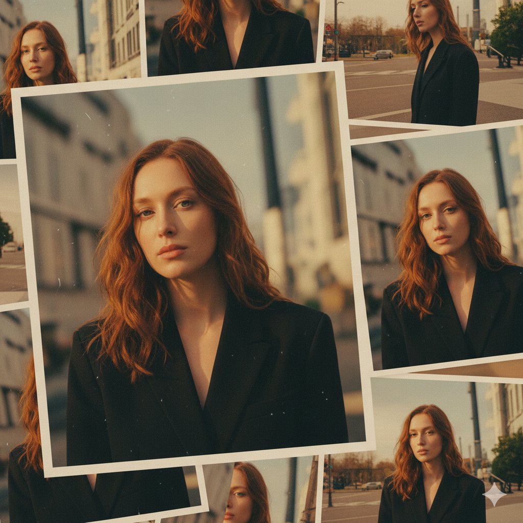 AI Photo Collage: Vintage Black & White Editorial - view 1