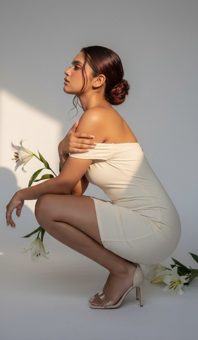 Ultra-Realistic Luxury Fashion Editorial Studio Portrait - view 1